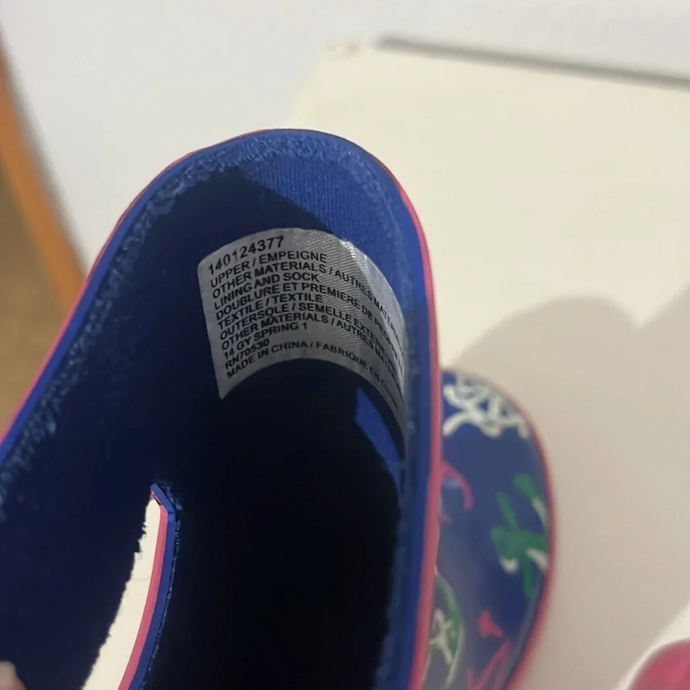 Gymboree Girl’s Nautical Preppy Anchor Rain Boots Size 11